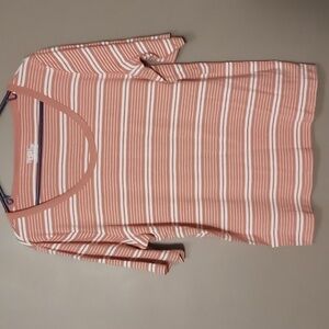 Time & Tru Mauve and White Striped Blouse Size XXL (20)